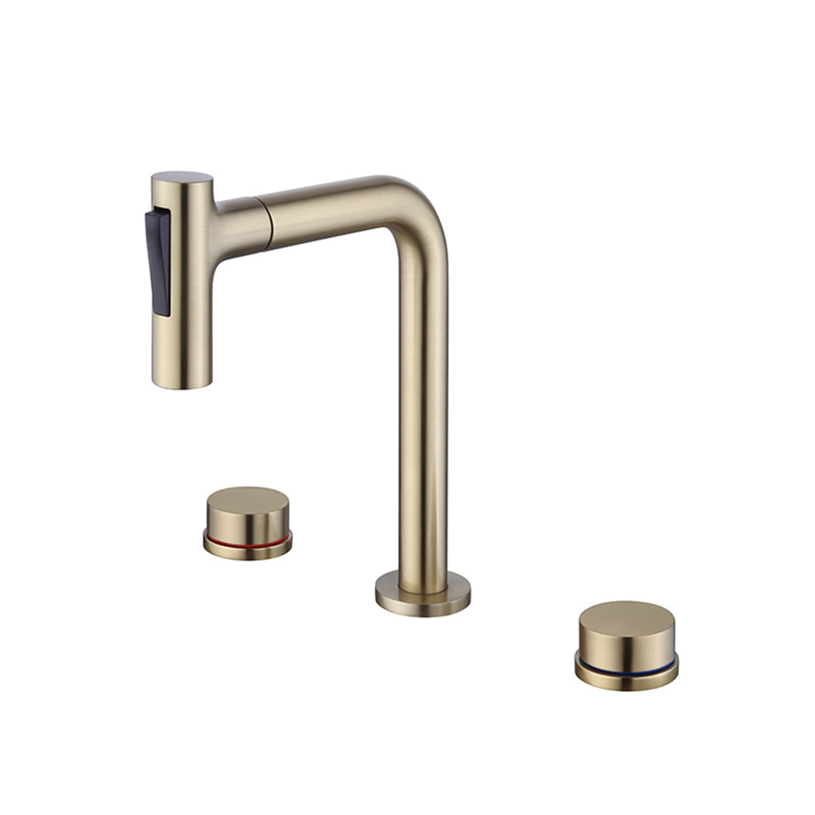 Robinet de cuisine mitigeur de lavabo extractible or brossé haut de gamme