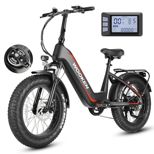 Wooken Electric Bike for Adults, Peak 1000W Motor Ebike,20"x4.0" Fat Tire Electric Bike,48V 13AH Removable Lithium-ion Battery,Up to 60 Miles, Step-Thru Electric Mountain Bike,SGS Certified to UL 2849
