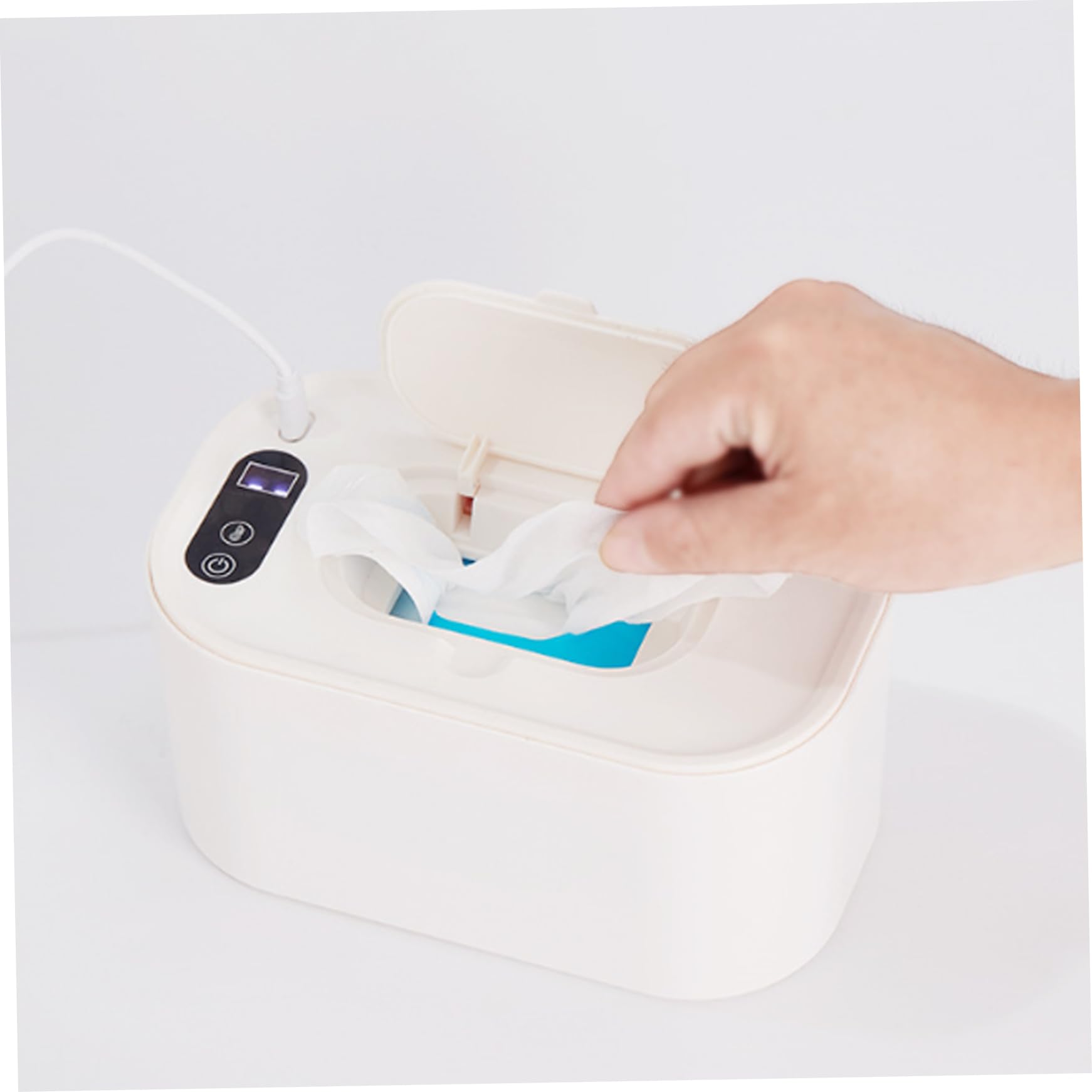 Chauffe-lingettes bébé 40-60 °C réglable silencieux écran LED distributeur USB portable