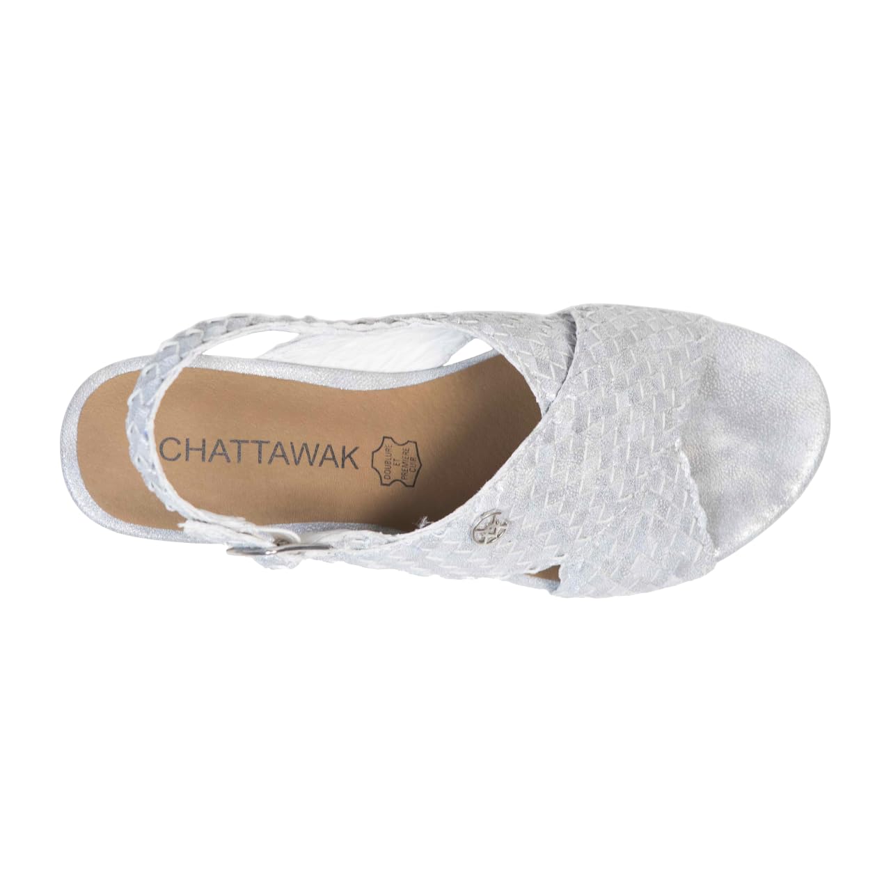 CHATTAWAK Damen 18hfinasilber 38 Sandale mit Absatz, Silber, EU