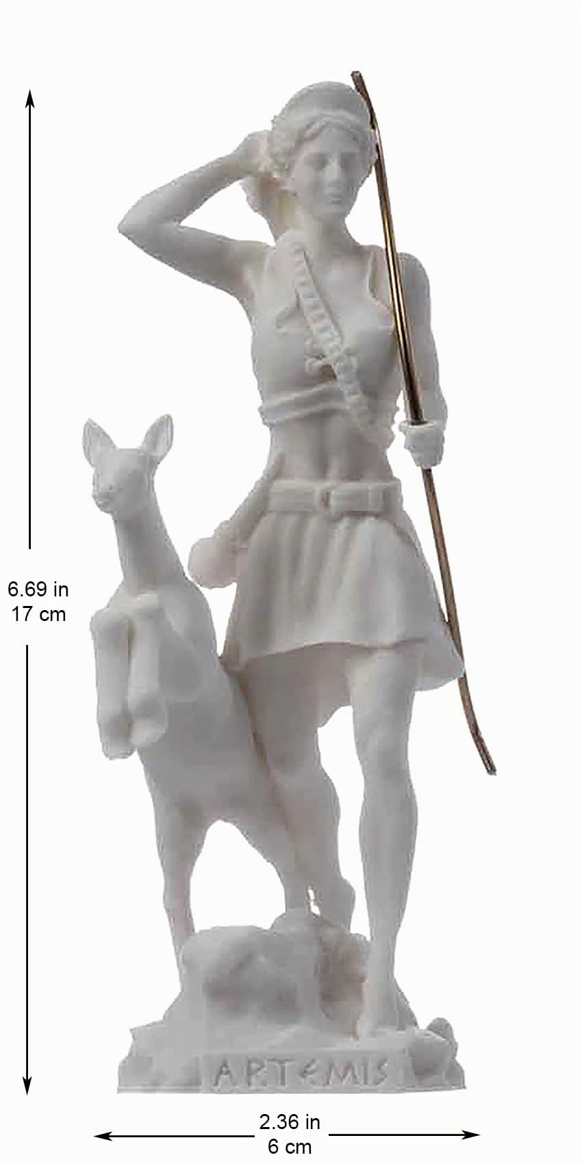 Diosa Artemis Diana Estatua griega Naturaleza Luna Alabastro 17 cm