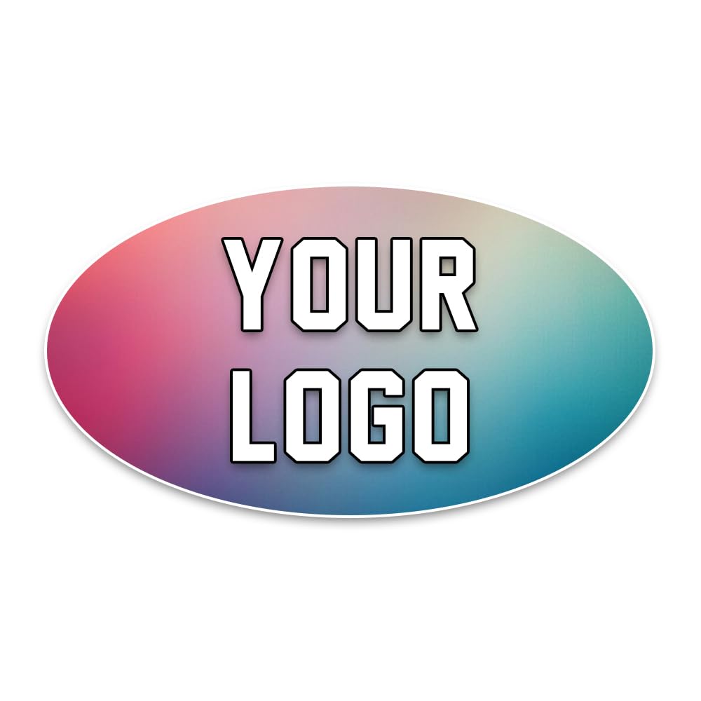 Oval Logo Stickers Personalised Round Stickers 60 x 28 mm Custom Stickers Personalised Business Stickers Any Photo, Logo Colour or Text
