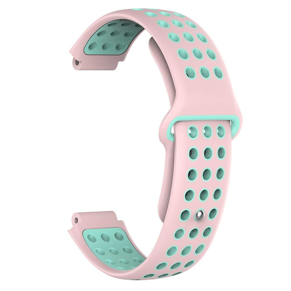 Garmin AppRoach S20 S5 S6 Uyumlu Delikli Silikon Kordon - Pembe - Yeşil