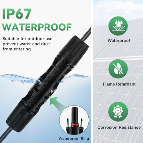 10 Paar Solar Stecker Set, Solarstecker, PV Stecker Kompatibel mit 10mm² Solarkabel, Männlich/Weiblich Solarpanel Kabelstecker IP68 Solarpanel Solarstecker, Solar Panel Kabel Anschlüsse