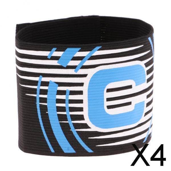 MYADDICTION 4xCaptain Armband Football Soccer Sports Adjustable Arm Bands Black-image-12