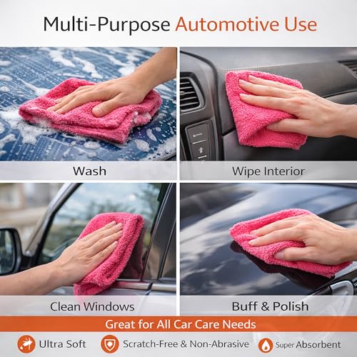 Image of Cutting EDGE 300 GSM Car Microfiber Cloth, Multicolor, 40x40 cm (Set of 2) | Material: Microfiber, 300 GSM, Medium Size, Ideal for Car, Bike, Glass & Dashboard Cleaning, Soft, Lint-Free & Scratch-Free