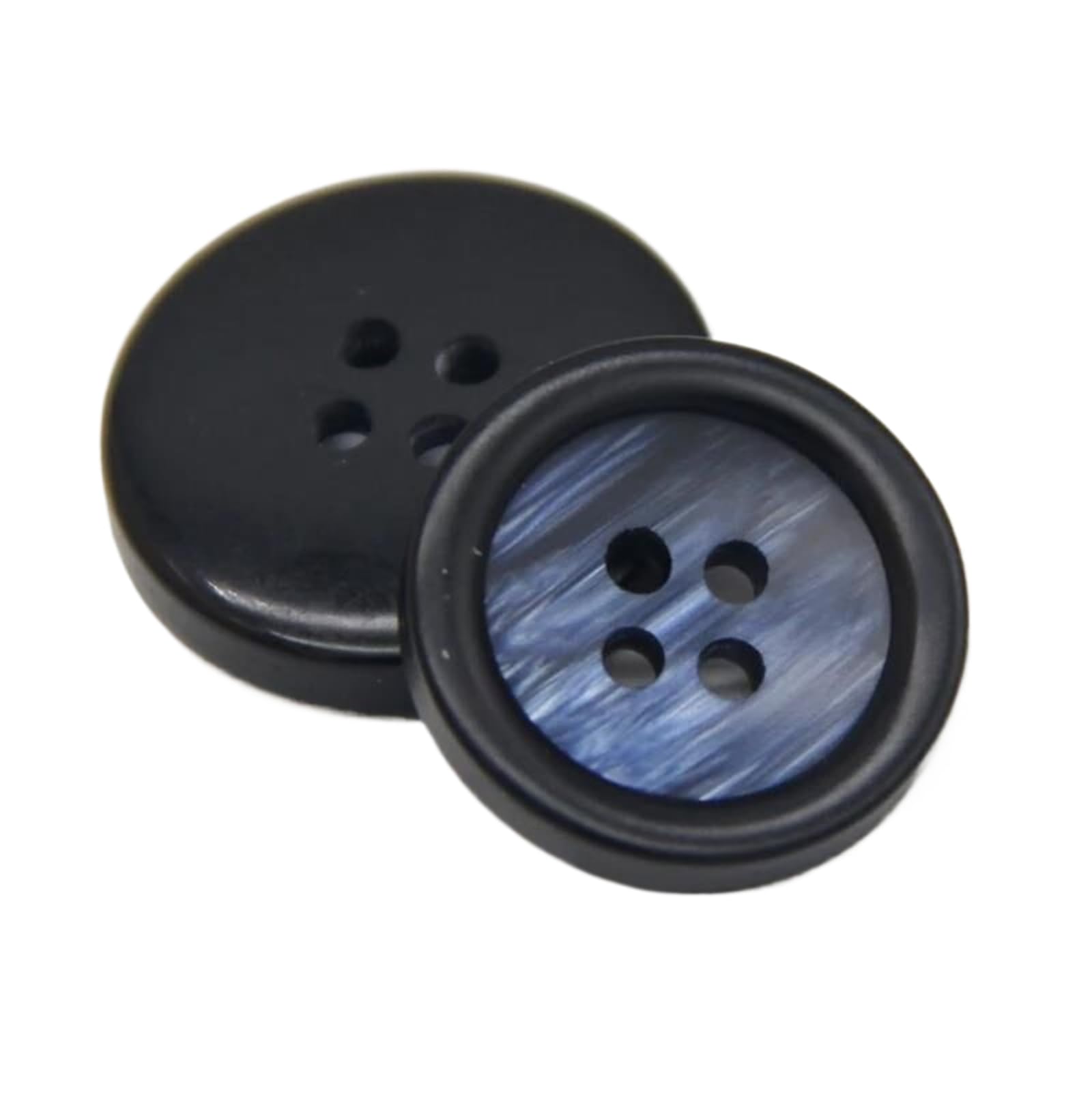Guziki, guziki metalowe, Guziki 4 otwory Czarne kolorowe żywiczne męskie płaszcze Ozdobne guziki(Blu,15mm 30pcs)