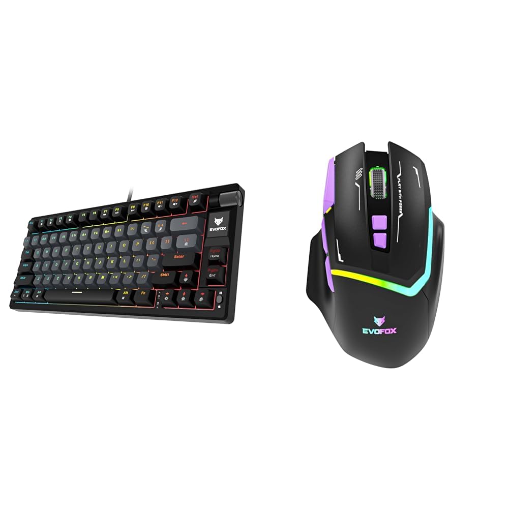 EvoFox Ronin TKL Wired Mechanical Gaming Keyboard - Black Banshee Rechargeable Wireless Gaming Mouse (2.4G+BT+Wired)-image-11