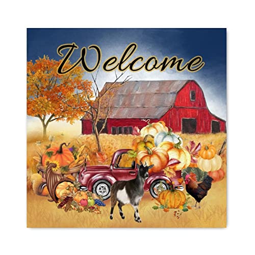 Panneau en bois Welcome Fall Pumpkin plaque érable décoration suspension automne