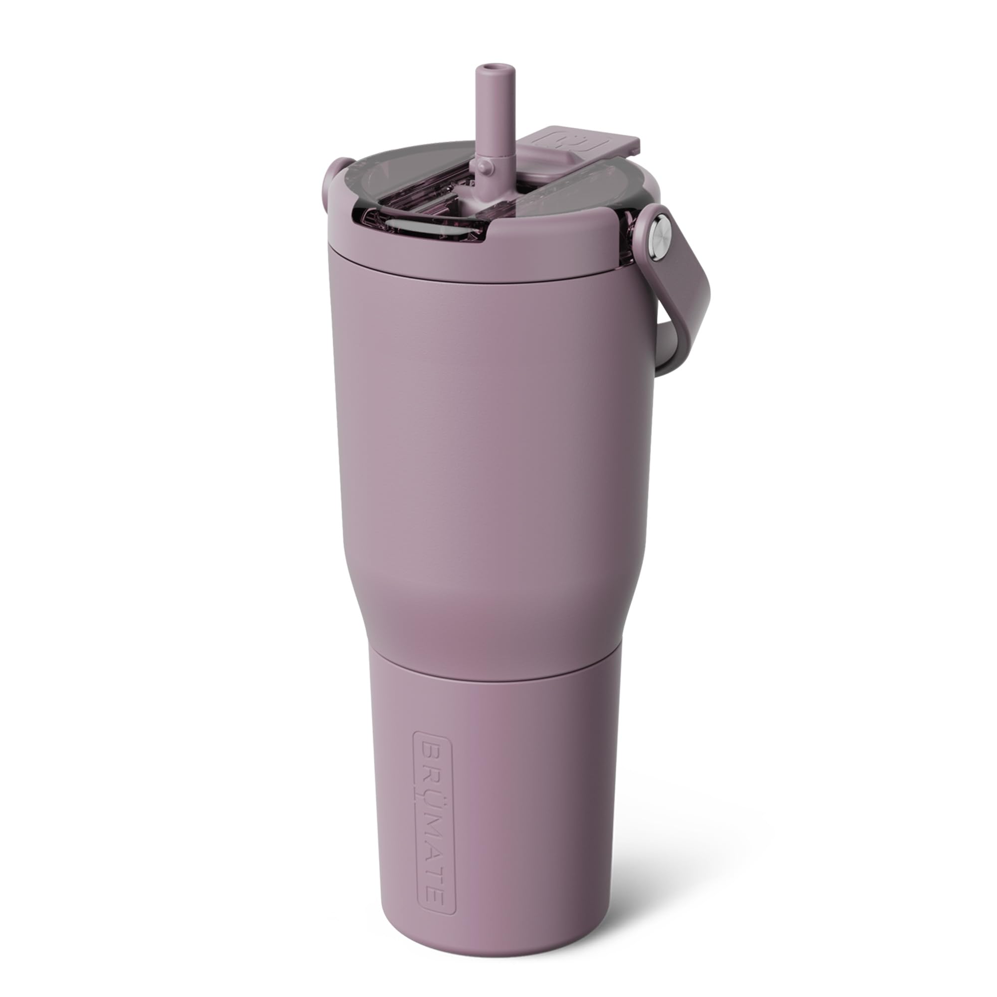 Resa Flip 35oz Travel Tumbler with Covered Flip Down Straw | 100% Leakproof Water Bottle | Made of Insulated Stainless Steel | Cup Holder Friendly Silicone Base | 35oz (Lilac Dusk)
