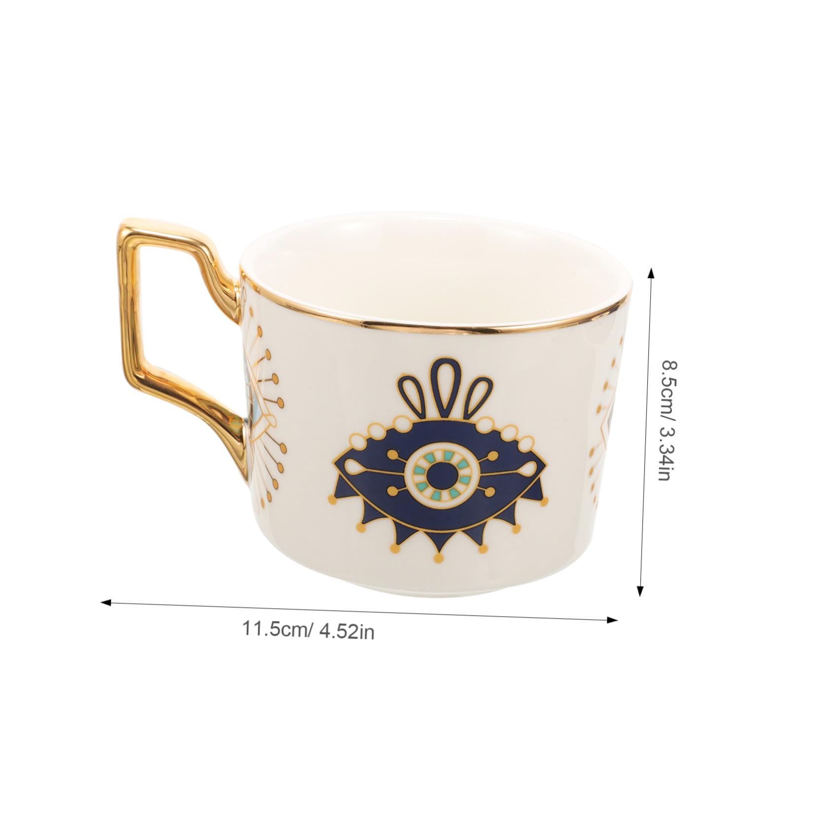 UPKOCH 1set Tazze Da Caffè Ceramica Con Saucer e Design Evil Eye Tazza Elegante Per Caffè Tè Latte e Altri Beverage Stile Europeo Adatta Per Uso Domestico e Occasioni Speciali