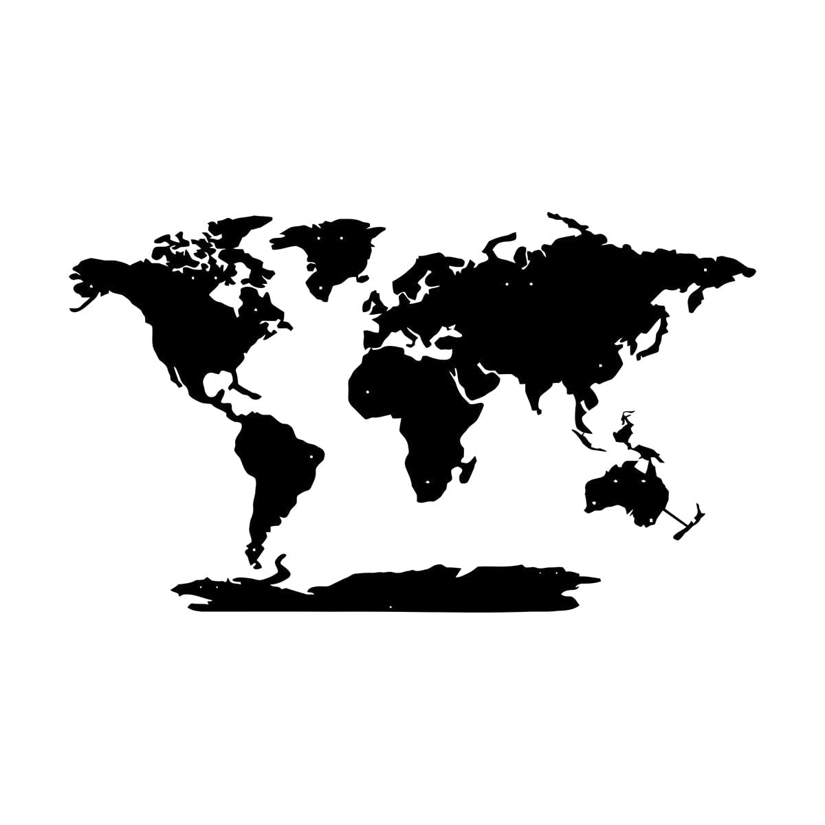 World Map 5 Continents Wall Decal World Map Wall Sticker for Home Office Living Room Decoration Vinyl Art Wall Hangings Small - 34x57cm