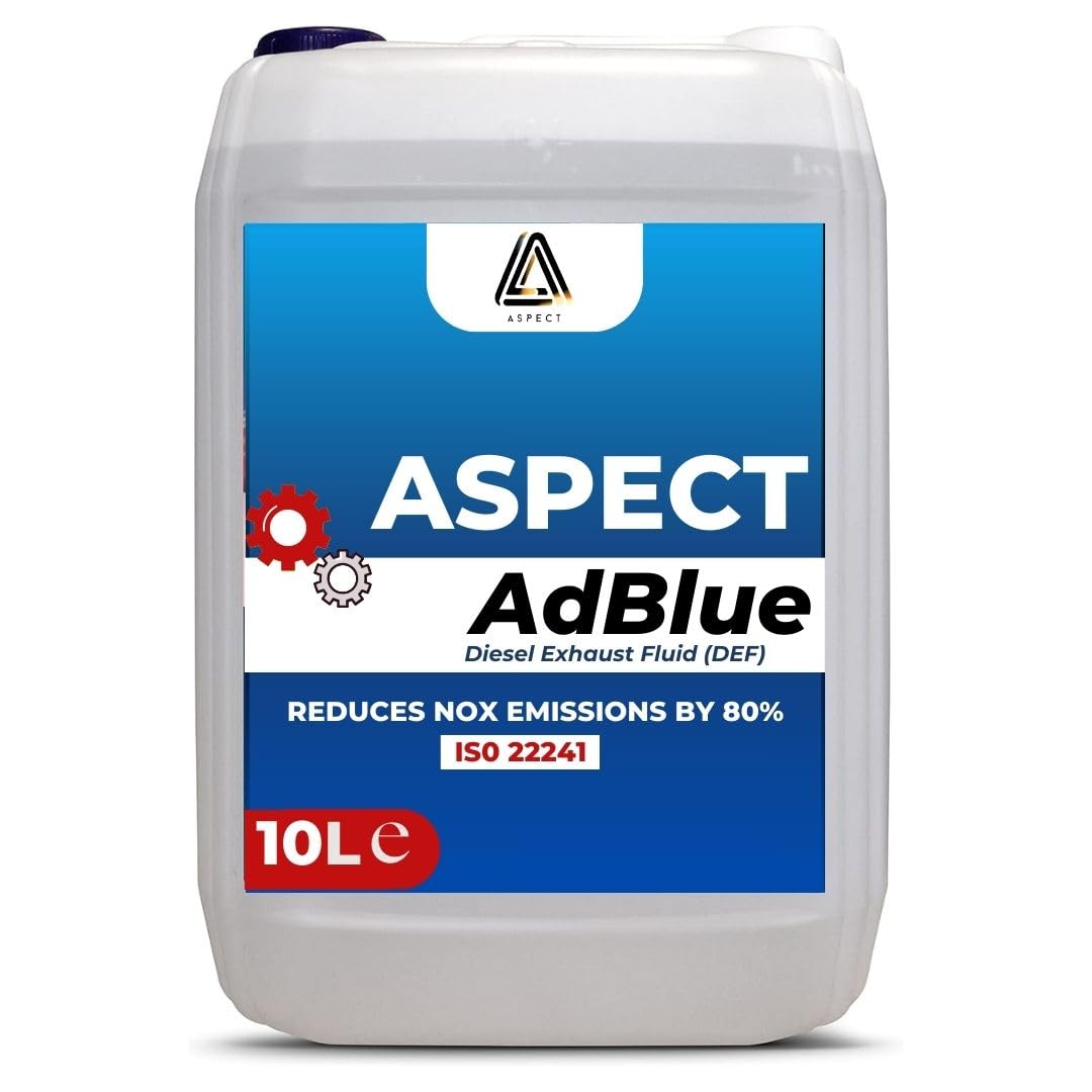 Aspect AdBlue Diesel Exhaust Fluid 10L And 20L – Ad Blue for Reducing Emissions and Improving Fuel Efficiency – Free Pouring Spout Included – Add Blue Liquid for Diesel Vehicles(1 x10L)