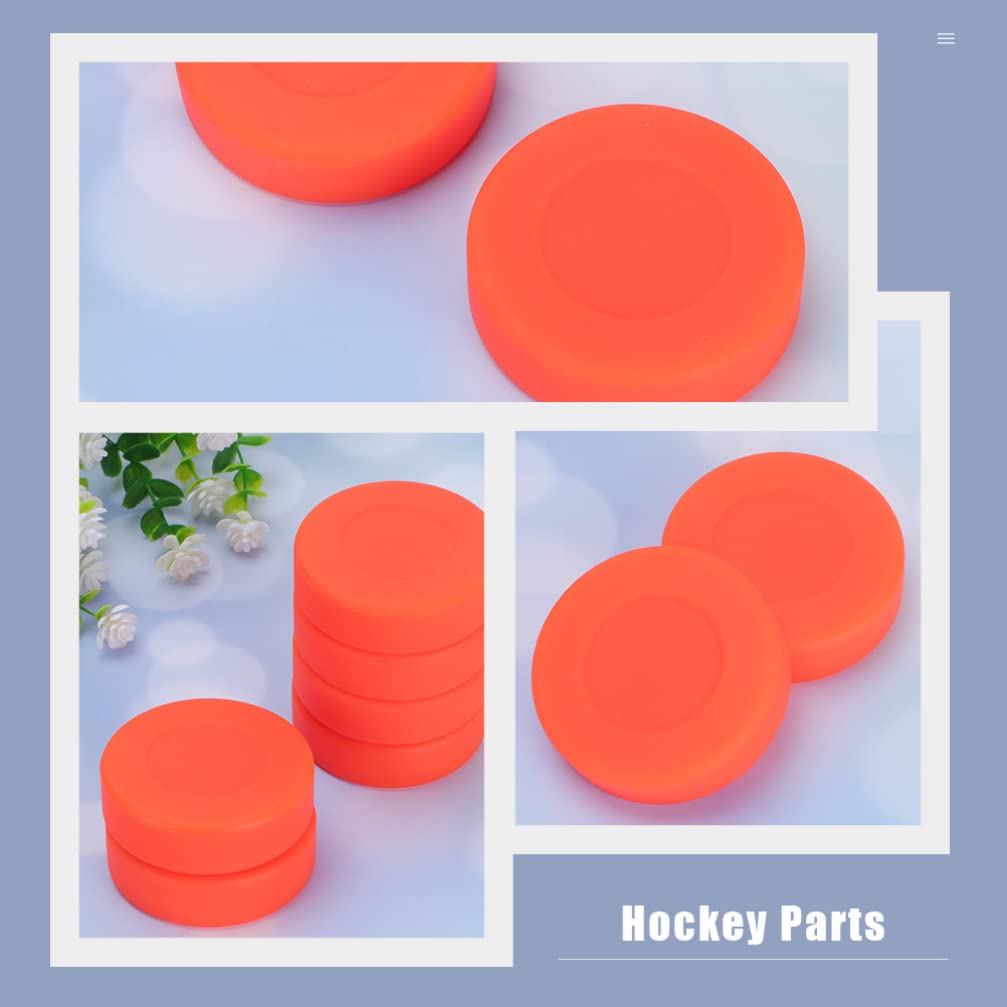 VANZACK Lot de 3 Palets de Hockey Orange en PVC Léger à Faible Friction pour Entraînement et Jeu Extérieur sur Béton Lisse ou Terrain