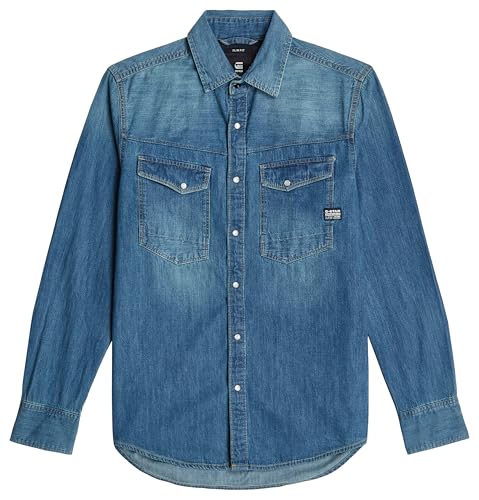 G-STAR Herren Dakota Slim Hemd, Blau (Faded Cricket Blue D23616-D252-D891), S – Ansicht 4