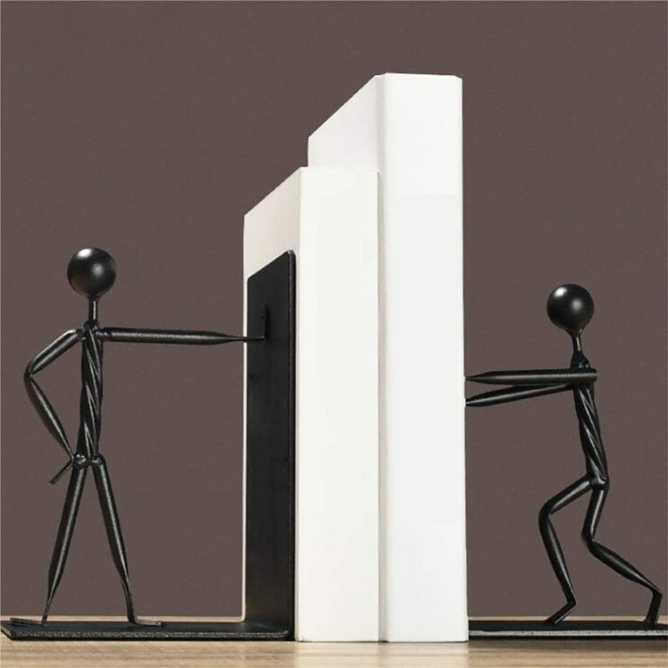 Book End Metal Villain Bookends Non Skid Book Ends Supports Modern Book Holder Decorative Book Stoppers