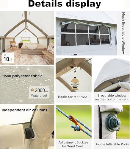 Carpa Inflable con Chimenea y Ventana para Camping hasta 8 Personas miniatura 6