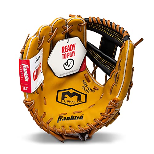 Franklin Sports Luva de beisebol e softbol – Field Master – Luva de beisebol e softball, bronze, 28