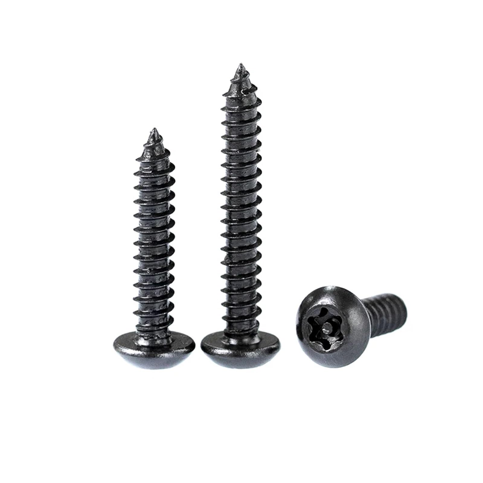 Generico Viti autofilettanti antifurto con Testa Tonda a Sei lobi in Acciaio Inossidabile 304 Nero con bulloni a Perno(M4.8x50mm 10pcs)