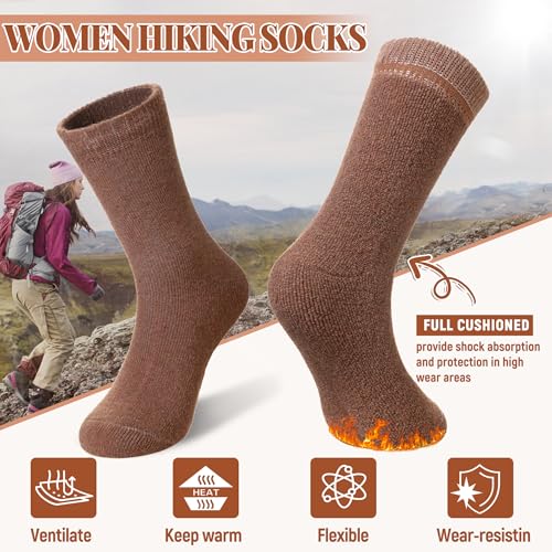 Image of Velice Womens Merino Wool Thermal Thick Hiking Winter Socks