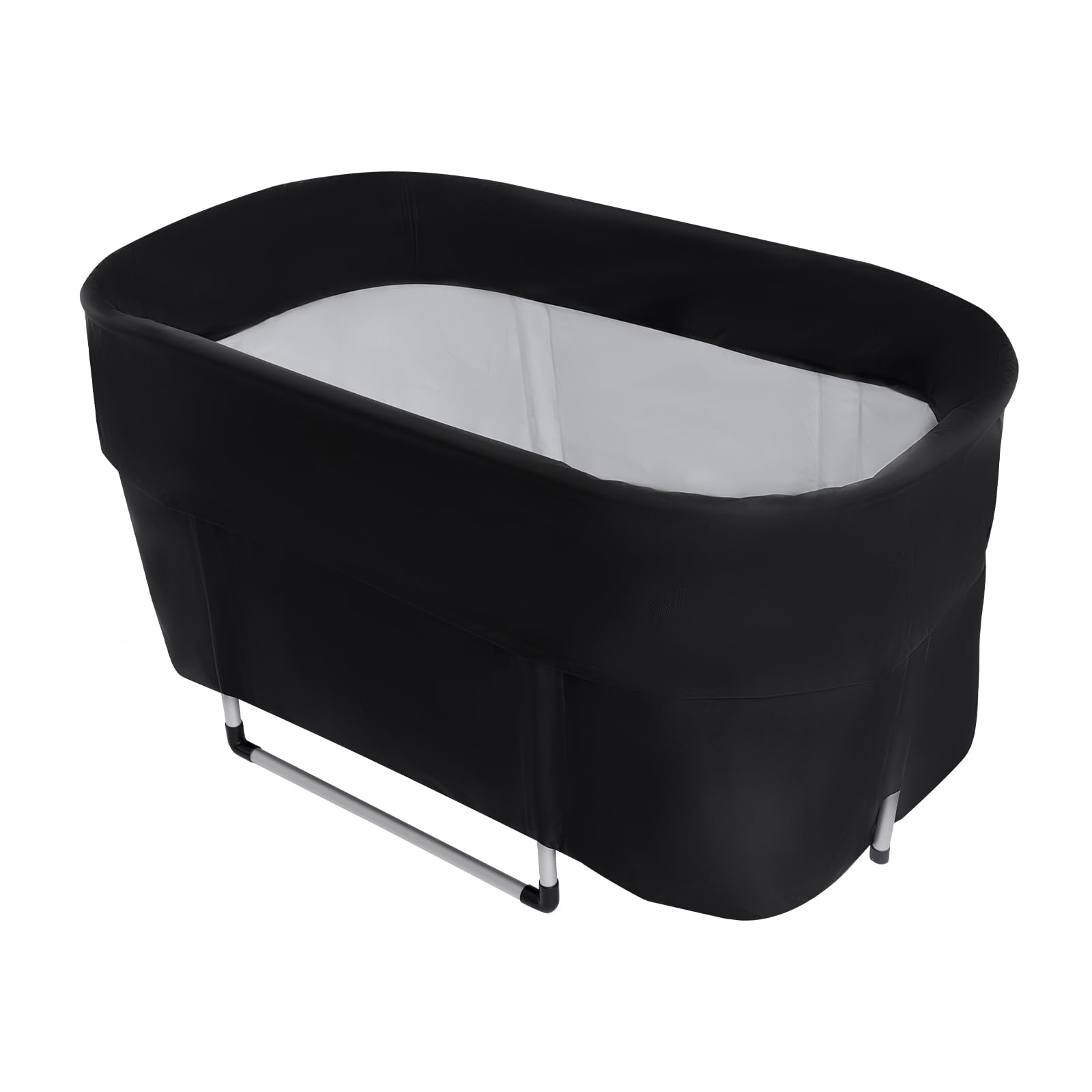 Portable Outdoor Bathtub, Inflatable Foldable Bathtub, Collapsible Hot Tub Spa Bath, Large Black PVC Bathtub for Camping, Beach, Garden & Indoor Use