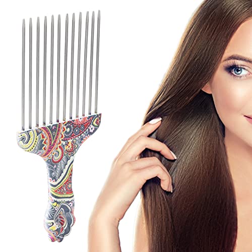 Peine Afro para Rizos de Acero Inoxidable Profesional