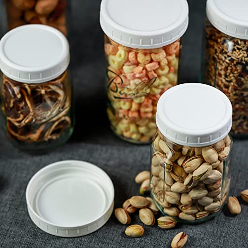 Bedgeta BEDGETA-12 18 Pack White Plastic Mason Jar Lids thumb #2