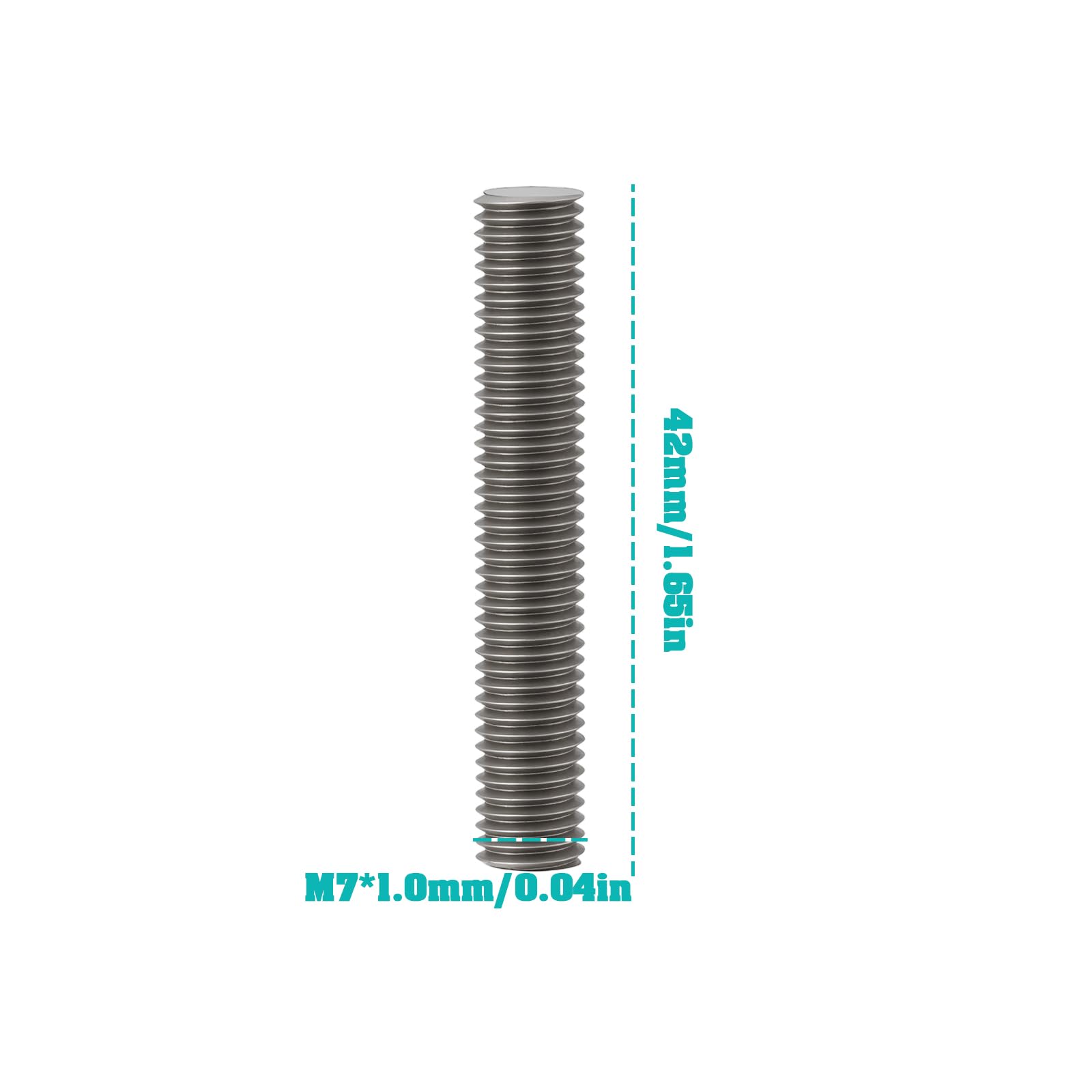 Lot de 8 Goujons Filetés pour Collecteur D'échappement M7 X 1,0 Mm en Acier Inoxydable Compatible avec BMW M50 M52 (Longueur 42 Mm)