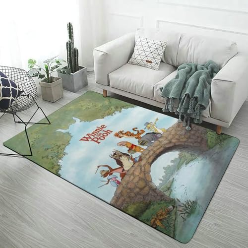 カーペット くまのプーさん 絨毯 ラグラグマット じゅうたん 100×150cm 大判 玄関マット 防音マット 滑り止め オールシーズン ふわふわ 洗える 子供部屋 寝室 居間用 家庭用 業務用