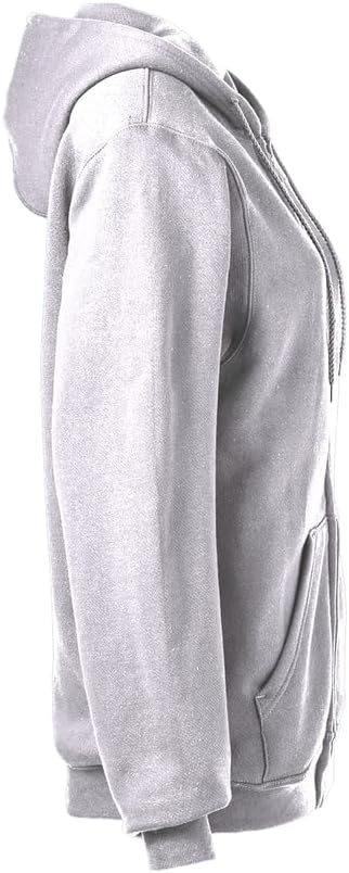 Soffe Adult Classic Zip Hooded Sweatshirt, Ash, Medium, 50% Cotton/50% Polyester - Image 3
