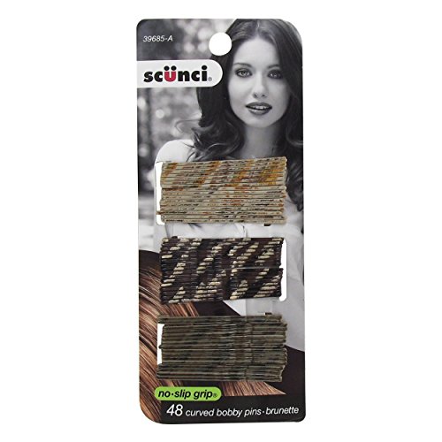 Scunci Color Match Curved Bobby Pins, Brunette, 0.3 Ounce