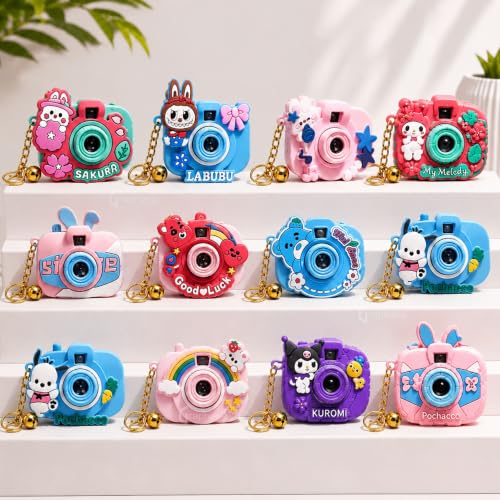 Image of GRAPHENE Cartoon Camera Projection Real Charm Multicolor Key Chain Projector Toy Cute Bell Keyring 5-10 Years Kids Boys Girls Birthday Kitty Return Gifts School Hand Bags Key Ring (Pack of 12)