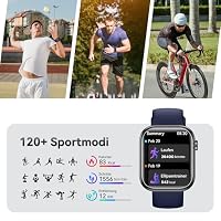 Smartwatch Damen Herren, 1.83" HD Fitness Tracker mit Schrittzähler/Blutdruckmessung/Pulsuhren/Telefonfunktion, Schlaftracker, 120+ Sportmodi, IP68 Wasserdicht Fitnessuhr&Sportuhr für Iphone Android – Ansicht 4
