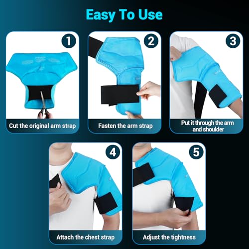 Image of Comfytemp Shoulder Ice Pack Wrap for Injuries, Shoulder & Arm Pain Relief | FSA Eligible HSA, Rotator Cuff Cold Therapy Arm Shoulder Sleeve for Pain Relief, Fracture, Arthritis, Surgery, Recovery (S /M)
