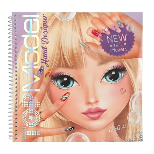 Depesche 13029 TOPModel - Libro da colorare Hand Designer, con 46 Pagine per Creare Look creativi su Mani e Unghie, Inclusi 2 Fogli di Adesivi