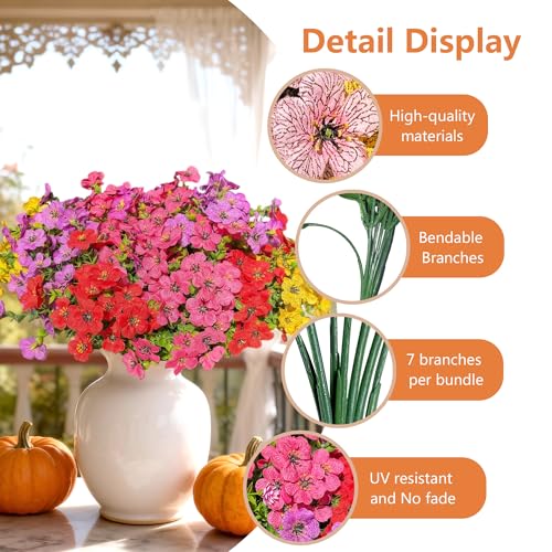 Save 30% on 12 Bundles Artificial Flowers for Home & Garden Decor