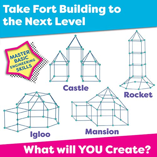 Fort Building Kits for Kids - Fun Forts STEM Building Toys, Play Tent Fort Kit with 81 Pcs - Thumbnail 6