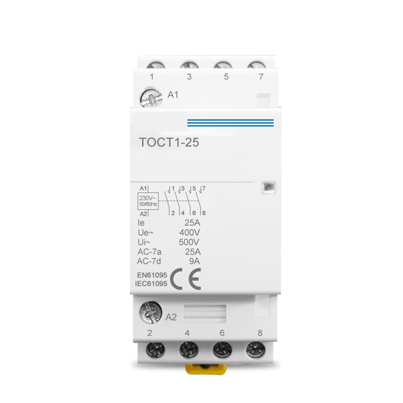 YFHGULBTK 4P 25A 220V/230V 50/60HZ Din Rail Household Ac Modular Contactor 4NO 1Pcs(220V,2NO2NC)