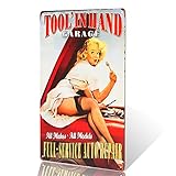 dingleiever-Full Service AUTO Repair Tool in Hand Garage pin up Girls of Garage or Man cave Sign