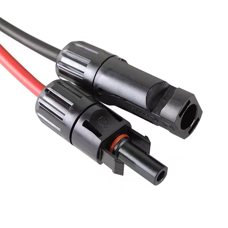 1 para przedłużaczy panelu słonecznego drut miedziany czarny i czerwony ze złączem solarnym Kabel PV 6/4/2,5 mm2 10/12/14 AWG (kolor: czerwony i czarny, rozmiar: 15 M CZARNY 15M CZERWONY 10 AWG-6MM2)