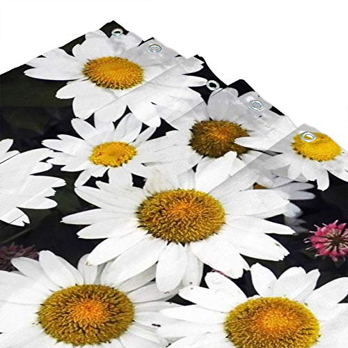 Rideau de douche imperméable en polyester coloré 182x182 cm avec crochets - 4