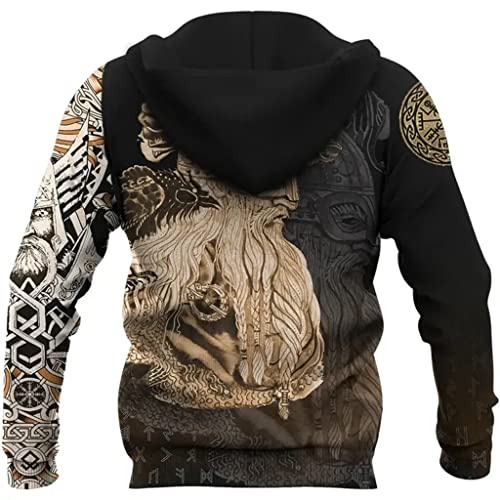 Sweat Viking Odin imprimé 3D fini les pulls qui décolorent
