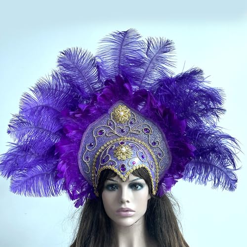 Bandeau à plumes de carnaval et coiffe années 1920 de qualité supérieure