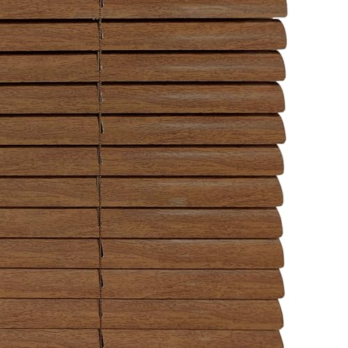 Imitation Grain de Bois Store Vénitien en Aluminium,Store Vénitien en pour Fenêtres et Portes,Toutes Les Pièces de Montage Incluses,Personnalisable Marron (80×110cm)