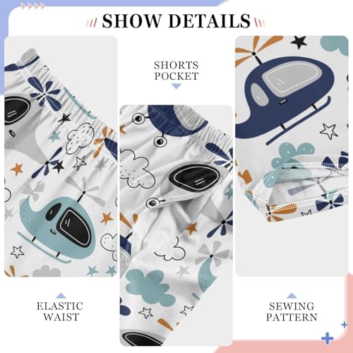 ZZXXB Aircraft Boys Long Pants Soft Trousers Elastic Waist Kids Lounge Bottoms with Pockets S-XL4