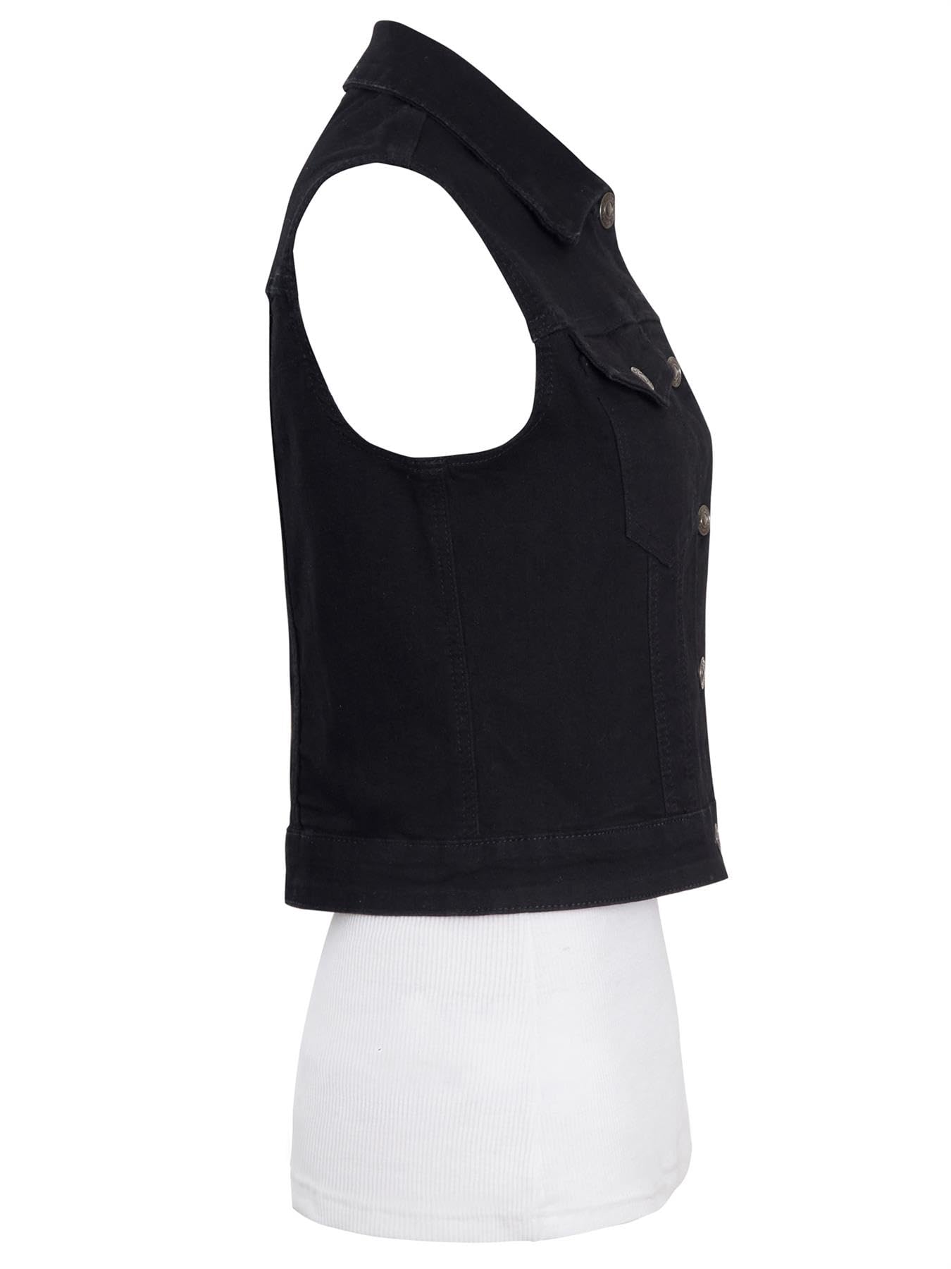 SS7 Damen Ärmellose Jeansweste Stretch Westenjacke