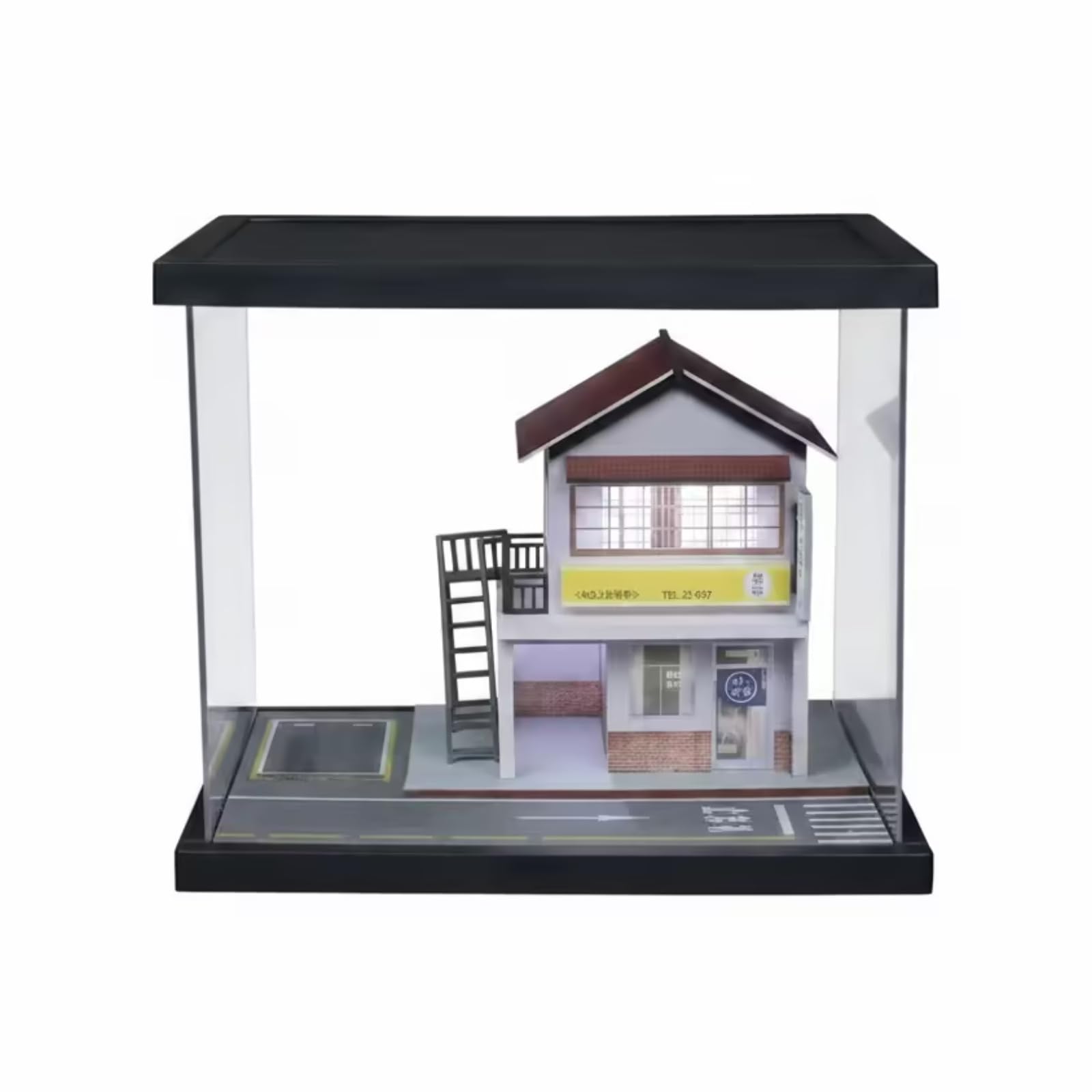 Baoblaze Modello di Scena Stradale con Custodia | Acrilico Trasparente, Antipolvere, Diorama Stradale in Miniatura, per Esposizione su Mensola