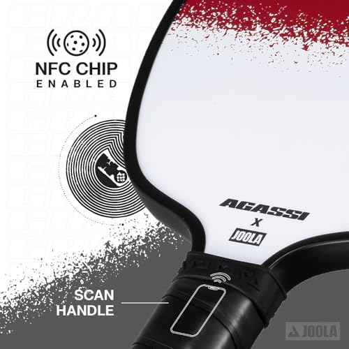 JOOLA GRAF CHAMPION 12mm Pickleball Paddle - Sandblasted Pickleball Racket Surface Increases Spin & Control - Agassi Shape with Extended Sweet Spot - UPA-A Certified - USAP Approved - NFC Chip Enabled - image 4