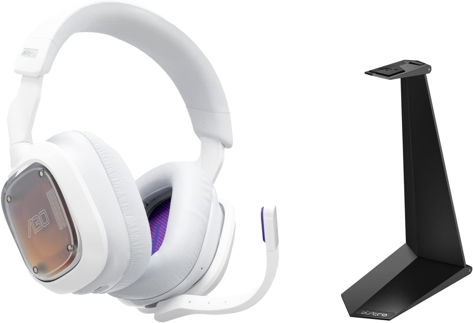 Logitech G Astro A30 LIGHTSPEED Wireless Gaming Headset Xbox + Gaming Folding Headset Stand, wireless headset and gaming accessories setup bundle for desktop - White