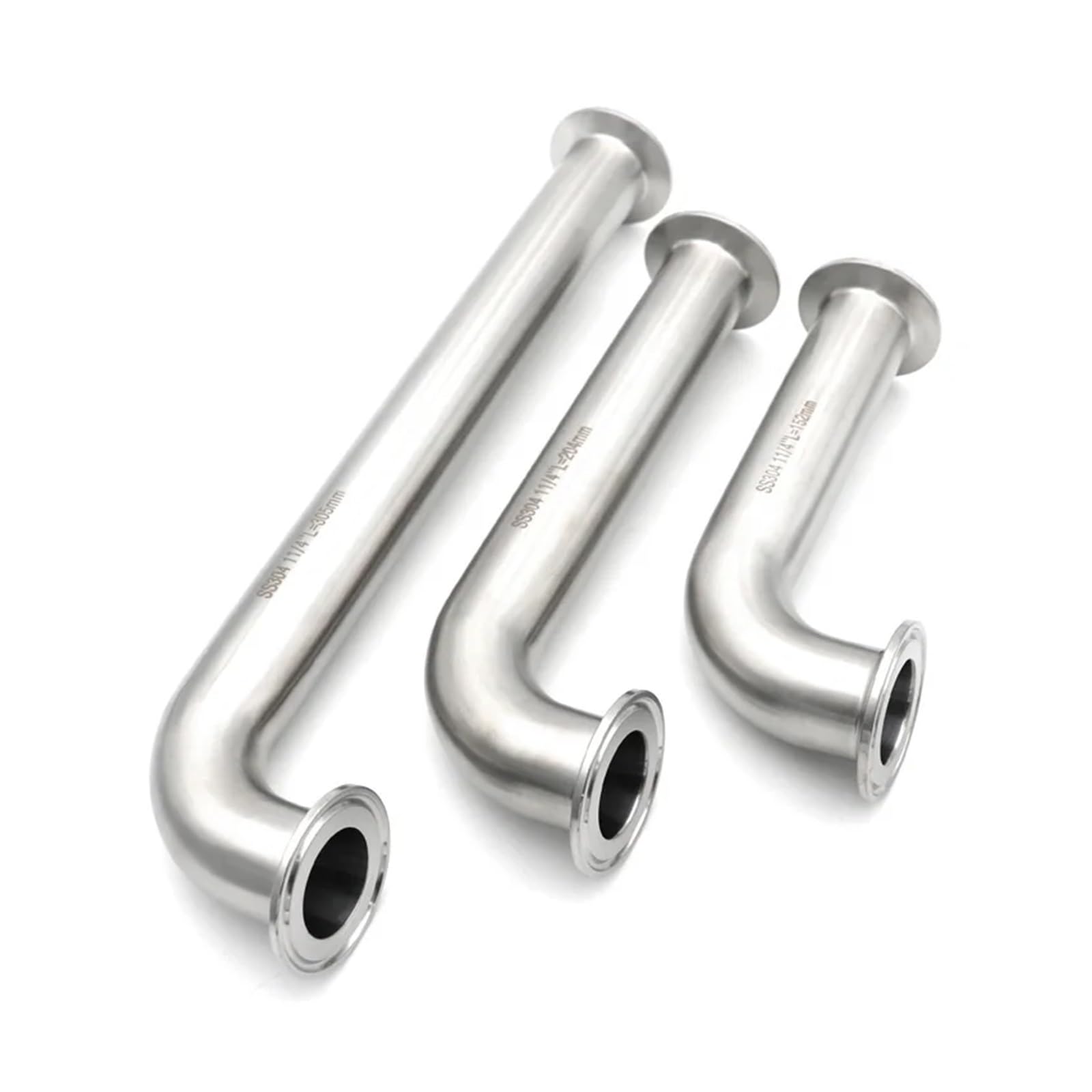 Stal nierdzewna 304/316L Kolanko 90 stopni Tri Clamp Długie przedłużenie 25 38 51mm Rurka sanitarna Łącznik rurowy Homebrew 1 "1.25" 1.5 "2"(OD51x64,L204MM_SS304)